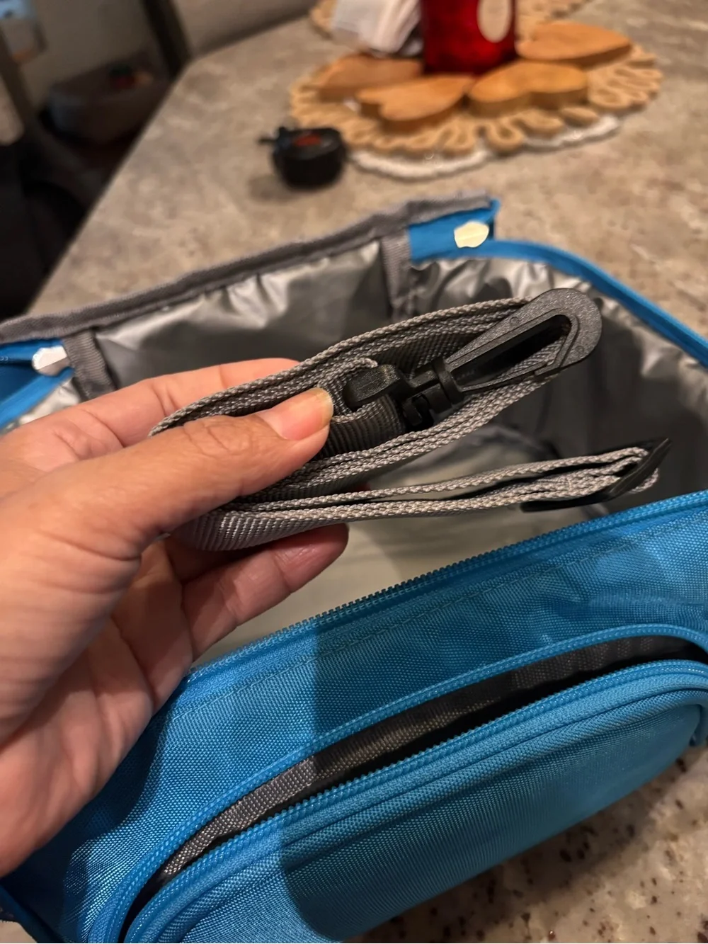 Blue Insulated Lunch Bag - Portable Meal Organizer